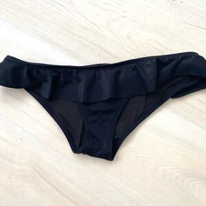Victoria's Secret Black Ruffle Bikini Bottom